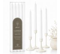 Nurila Lot de 4 bougies à tige blanches, 2,2 x 30 cm, longues bougies en | Sans odeur, faible fumée, décoration de table, mariage, dîner, Avent, Noël