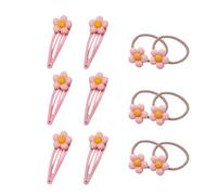 Nurila Lot de 6 barrettes à cheveux en acrylique - Motif fleur rose - 5,5 x 2 cm - Pour les tout-petits, les enfants, les femmes, les bébés et les femmes