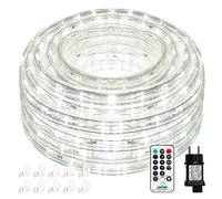 Nurkoo Tuyau lumineux LED de 10 m, 240 LED, étanche IP65, guirlande lumineuse alimentée par courant avec prise européenne pour l'intérieur et l'extérieur, fête, mariage, décoration (blanc froid)