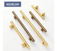 Nurlin pied boule en laiton massif boutons d'armoire en laiton Antique tirer de porte longue barres en T cuisine vestiaire armoire poignée barre CH041-BB-N18