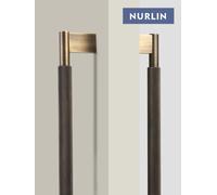 Nurlin-Porte en laiton massif, double face, moletée en croix, cuisine, réfrigérateur, appareil, Cisco, barre côtelée, porte en bois, porte en verre DP01-BLK-420450-A