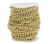 Nurnesy 25m Perle Perle Guirland String électroplase Abitation Imitation Perles avec Finition Brillante pour le Mariage de Noël Décor de Noël Argent doré 6 Mm (Or)