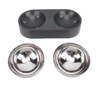 Nurnesy Ensemble de Bols en Acier Inoxydable 2 en 1 - Bols de Nourriture pour Chats et Chats Surélevés avec Base Non Glissante - pour Les Animaux de Compagnie Moyens/Petits