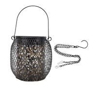 Nurnesy Lanterne LED Solaire Rétro en Fer étanche IP65, Lumière Suspendue Creuse pour la Décoration Extérieure de la Cour et du Jardin