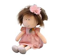 Nurnesy Poupée de Chiffon Doux avec Visage brodé pour Filles (Rose1) | Poupée bébé en Peluche Mignonne de 35 Cm, Partenaire de Sommeil Fait Main, Jouet pour Tout-petit avec Vêtements, Belle