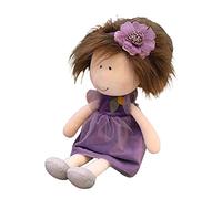 Nurnesy Poupée de Chiffon Doux avec Visage brodé pour Filles (Violet) | Poupée bébé en Peluche Mignonne de 35 Cm, Partenaire de Sommeil Fait Main, Jouet pour Tout-petit avec Vêtements, Belle