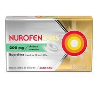 NurofenTabs 200mg Douleurs Et Fièvre Arôme Menthe 12 Comprimés Orodispersibles