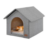 NUROMY Niche d'intérieur pour chien avec coussin en peluche lavable, niche pour chien de taille moyenne, niche d'intérieur pour chats et chiens de grande taille pesant moins de 10 kg, taille M