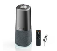 Nuroum 360 Pro Webcam avec Microphone et Haut-Parleur, Caméra de Vidéoconférence Tout-en-Un Grand Angle, 3 Modes IA, Cadrage Automatique,6 Micros Antibruit, USB Plug & Play pour PC/Zoom/Teams,Gris