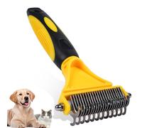 NursCare Brosse de toilettage pour animaux de compagnie, râteau double face pour sous-poil pour chiens et chats, brosse professionnelle de démêlage et outil de démattage, sûr et efficace pour enlever