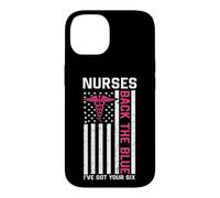 Nurse Back The Blue I've Got Your Six American Flag Coque pour iPhone 14