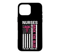 Nurse Back The Blue I've Got Your Six American Flag Coque pour iPhone 16 Pro Max