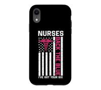 Nurse Back The Blue I've Got Your Six American Flag Coque pour iPhone XR