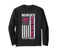 Nurse Back The Blue I've Got Your Six American Flag Manche Longue