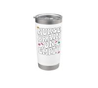 Nurse Brain On Empty Retro Coffee Slogan Graphic Gobelet isotherme en acier inoxydable double paroi