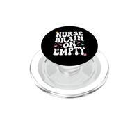 Nurse Brain on Empty Retro Coffee Slogan Graphic PopSockets PopGrip pour MagSafe