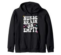 Nurse Brain on Empty Retro Coffee Slogan Graphic Sweat à Capuche