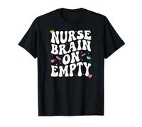 Nurse Brain on Empty Retro Coffee Slogan Graphic T-Shirt Graphique avec Valeur, Homme, Noir, XL