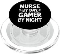 Nurse by Day Gamer by Night Medical Hospital Care Jeu vidéo PopSockets PopGrip pour MagSafe