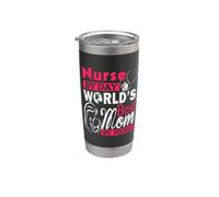Nurse By Day World's Best Mom By Night Funny Nursing Nurses Gobelet isotherme en acier inoxydable double paroi