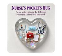 Nurse Hug - Souvenir de motivation en acrylique 2D, jetons de câlin d'infirmière pour étudiants en soins infirmiers | Carte d'encouragement portable | Carte inspirante portable pour étudiants en soins