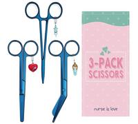 Nurse is Love 3 Pièces. Ciseaux pour bandages Mayo & Outil de serrage Idéale pour Trousse de Premiers Soins, Soins des Animaux et Travaux de Manipulation de Haute Précision, Infirmiere Accessoires