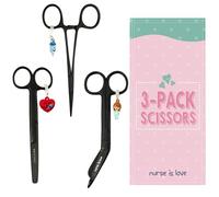 Nurse is Love 3 Pièces. Ciseaux pour bandages Mayo & Outil de serrage Idéale pour Trousse de Premiers Soins, Soins des Animaux et Travaux de Manipulation de Haute Précision, Infirmiere Accessoires