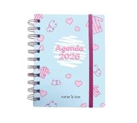 Nurse is Love Agenda 2025/2026-16 mois pour infirmières et étudiants avec designs, agenda hebdomadaire, mensuel et motivation quotidienne, cadeau pour infirmières, médecins et TCAE Bleu