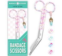 Nurse is Love Ciseaux infirmier, Ciseaux pour Bandage Medical | Lames Aiguisées a Bout Rond Idéal pour Coupe Pansement Compressif | Infirmiere Accessoires | Motifs exclusifs et Uniques