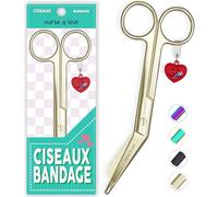 Nurse is Love Ciseaux infirmier, Ciseaux pour Bandage Medical | Lames Aiguisées a Bout Rond Idéal pour Coupe Pansement Compressif | Infirmiere Accessoires | Motifs exclusifs et Uniques
