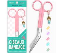 Nurse is Love Ciseaux infirmier, Ciseaux pour Bandage Medical | Lames Aiguisées a Bout Rond Idéal pour Coupe Pansement Compressif | Infirmiere Accessoires | Motifs exclusifs et Uniques