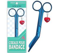 Nurse is Love Ciseaux infirmier, Ciseaux pour Bandage Medical | Lames Aiguisées a Bout Rond Idéal pour Coupe Pansement Compressif | Infirmiere Accessoires | Motifs exclusifs et Uniques
