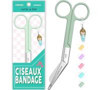 Nurse is Love Ciseaux infirmier, Ciseaux pour Bandage Medical | Lames Aiguisées a Bout Rond Idéal pour Coupe Pansement Compressif | Infirmiere Accessoires | Motifs exclusifs et Uniques
