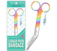 Nurse is Love Ciseaux infirmier, Ciseaux pour Bandage Medical | Lames Aiguisées a Bout Rond Idéal pour Coupe Pansement Compressif | Infirmiere Accessoires | Motifs exclusifs et Uniques