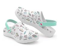 Nurse is Love Sabot Femmes Infirmière Aqua - Mules e Sabots Sanitaires Confortable Ajustés avec Bloc Opératoire | Chaussures Medicales, Aide Soignante | Infirmiere Accessoires & Vétérinaire