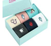 Nurse is Love Set de 6 pcs. Chaussettes Femme de Cheville Infirmière 35-38 & 39-42, Chaussettes Rigolotes pour Aide Soignante Utiliser avec Sabots Sanitaires | Cadeau Femme, Accessoires - DRAW