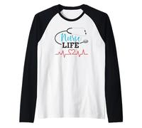 Nurse Life Heartbeat Lifeline Manche Raglan