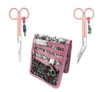 Nurse Life Pack MAXI Organisateur + Ciseaux Mayo et Pico Canard - Pointe Roma | - I love it - Pointe ronde professionnelle, premiers secours, bandage, acier brossé, rose pastel