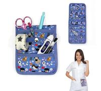 Nurse Life Protège-poches Premium 2025 | Tous ne sont pas pareils | Organisateur de poche d'infirmière | Cadeau d'infirmière original pour ranger des ciseaux et accessoires (Bleu chiens fleurs)