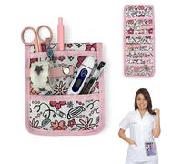 Nurse Life Protège-poches Premium 2025 | Tous ne sont pas pareils | Organisateur de poche infirmière | Cadeau d'infirmière original pour ranger des ciseaux et accessoires (rose fleurs)