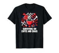 Nurse Life Surviving on Coffee and Chaos ER T-Shirt