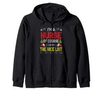 Nurse of Course on The Nice List Ugly Christmas Sweater Sweat à Capuche