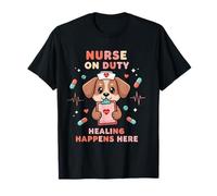 Nurse on Duty Funny Dog Lover RN Pet Nurse Humour Medical T-Shirt