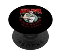 Nurse Power Saving Life is My Job Not All Heroes Wear Capes PopSockets PopGrip Adhésif