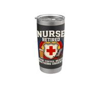 Nurse Retired Now Coffee Beach Rien d'urgent Gobelet isotherme en acier inoxydable double paroi