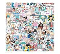 Nurse Stickers - Nursing Laptop Decals, Waterproof Work Badges, Graduation Gift Pack | Durable Vinyl Assortment For Daily Use, Suitcase Guitar Lunch Box Decor Set, Removable Adhesive Cute Aesthetic
