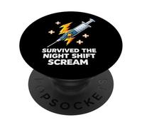 Nurse Survived The Night Shift Scream PopSockets PopGrip Adhésif