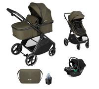 Nurse Wander C Trio Poussette Bébé 3 en 1, Nacelle Convertible en Hamac et Siège Auto i-Size, Pliage Compact, avec Accessoires, Vert