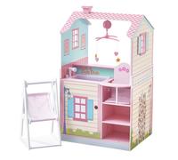 Maison de poupon nurserie 2 façades berceau bain chaise haute bascule bois poupée mixte fille Olivia's Little World TD-11460A