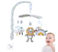 Nursery Crib Mobile, Portable Cot Mobile with Music, Baby Bed Decoration, Soft Cover Design, Easy to Install, for Boys and Girls Bedroom, 26.77x12.99 Inches